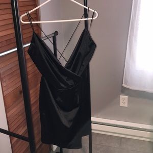 Sexy Satin Little Black Dress